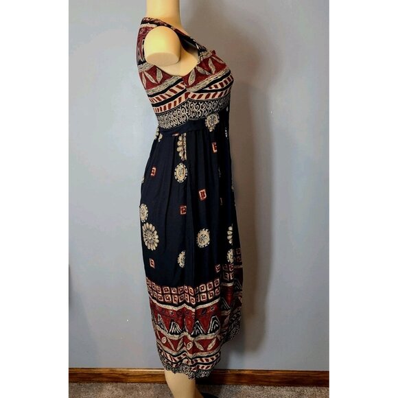 Vtg Petite Sophisticate Button Front Maxi Dress Sz 0 Tie Back Cottage Grunge 90s - Picture 3 of 10